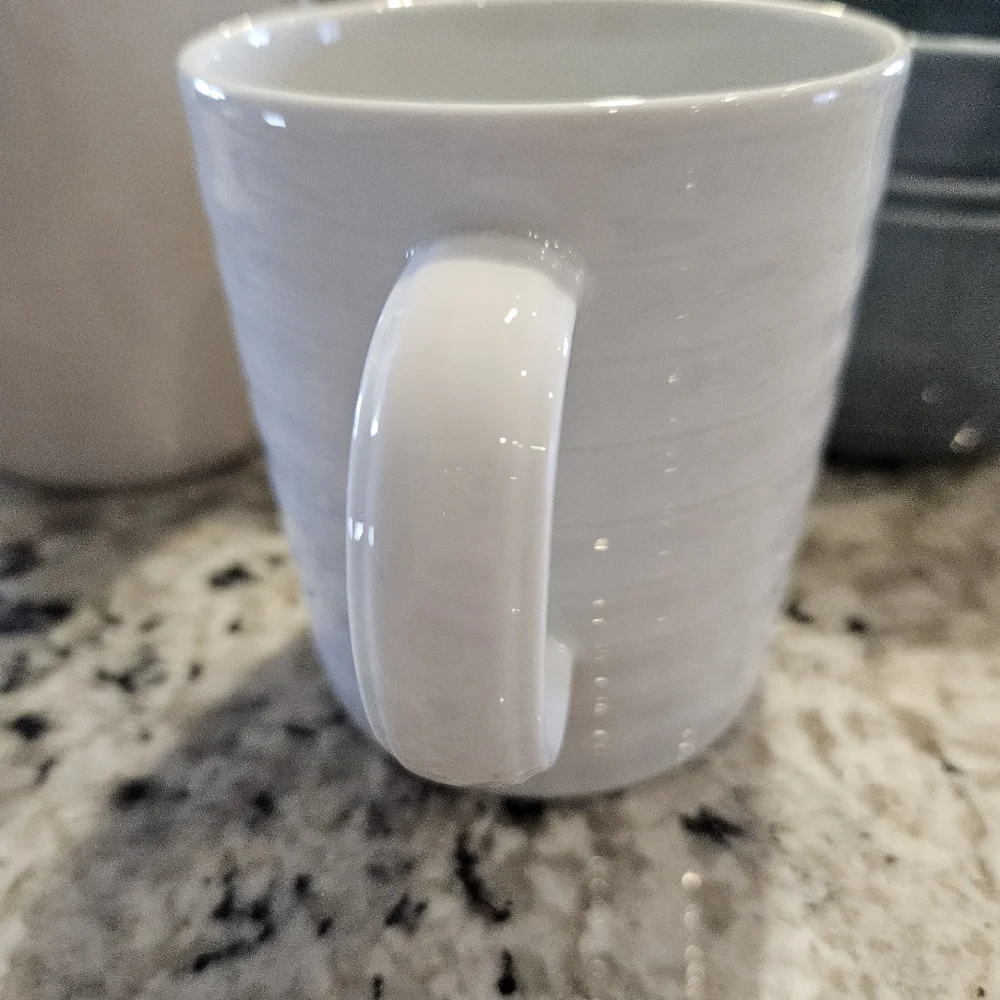 Elegant White Crate And Barrel Ceramic Mug